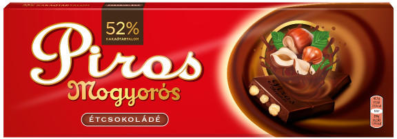 Piros Mogyorós Dark Chocolate 250g