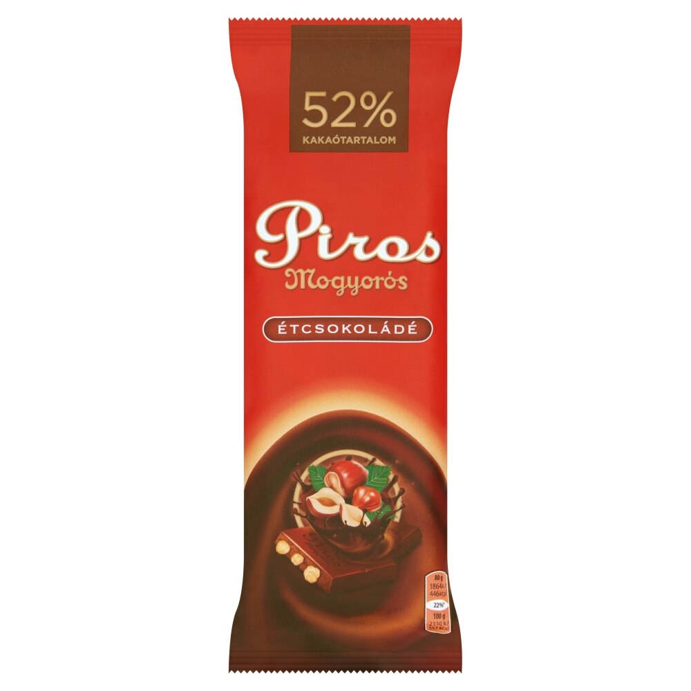 Piros Mogyorós Dark Chocolate 80g