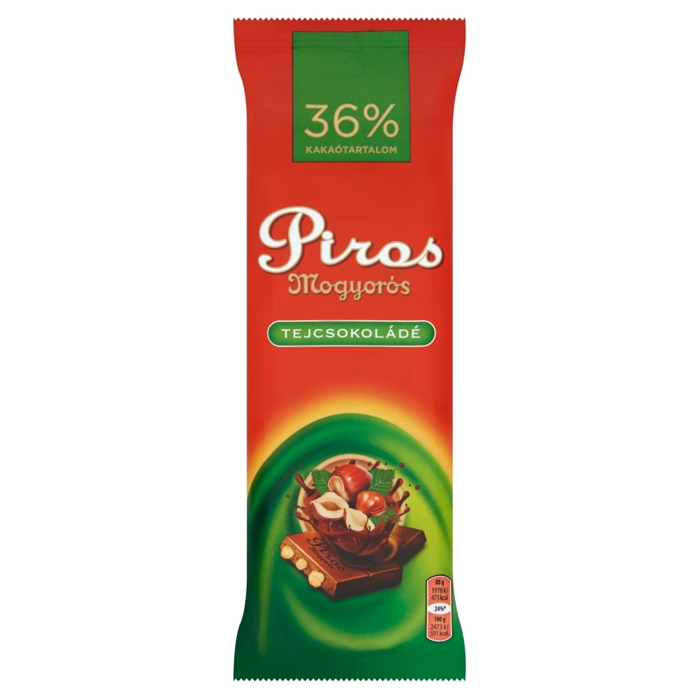 Piros Mogyorós Milk Chocolate 80g